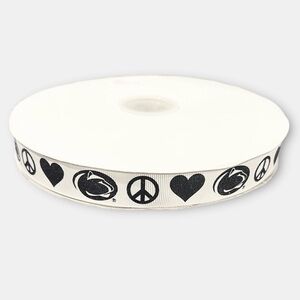 Penn State University Peace Love Nittany Lion 7/8″ Grosgrain Ribbon 100 yards